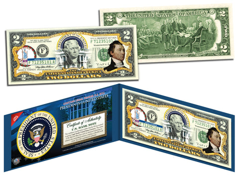 BARACK OBAMA Official * 44th President * Genuine Legal Tender Colorized U.S. $2 Bill