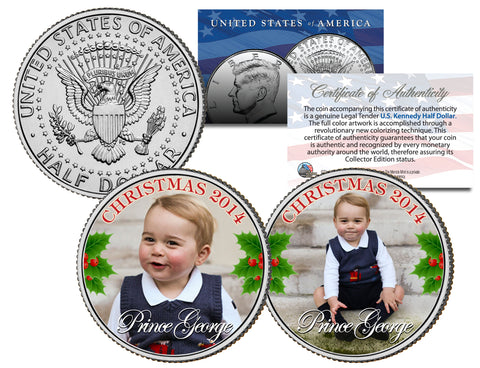 PRINCESS CHARLOTTE of Cambridge - Colorized 2015 JFK Kennedy Half Dollar U.S. 2-Coin Set