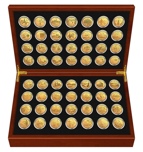1999-2009 Complete 24K GOLD Plated Statehood Quarter 56-Coin Set