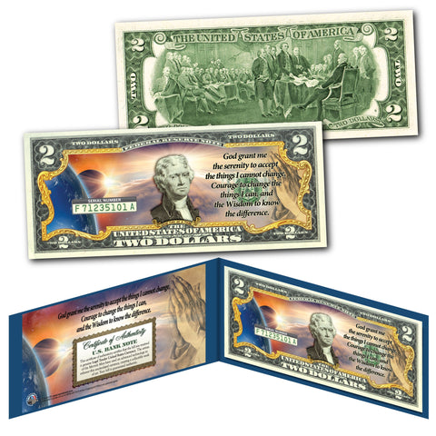 Americana Images of Historical U.S. Currency Genuine Legal Tender $2 Bill - Black Eagle / Buffalo Bison / Indian Chief