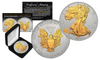 2016 American Silver Eagle Uncirculated 1 oz One Ounce U.S. Coin with * Mixed-Metals Select Matte Imaging * 24KT GOLD GILDED EDITION  with .999 Silver Matte Backdrop (with BOX)