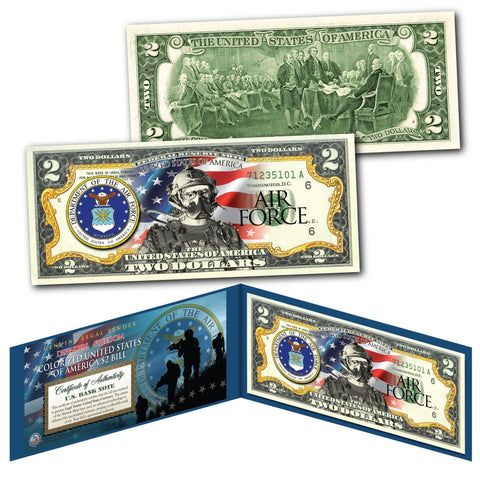 RAINBOW SERIES 1869 Designed NEW U.S. Bills - Genuine Legal Tender Modern U.S. $1, $2, & $5 Banknotes - Set of All 3