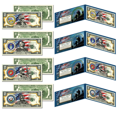 United States SPECIAL FORCES Defenders of Freedom NAVY Military Branch Genuine Legal Tender U.S. $2 Bill