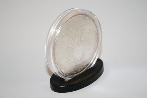 5 Coin Capsules & 5 Coin Stands for 1oz SILVER ROUNDS or COPPER ROUNDS  - Direct Fit Airtight 39mm Holders