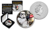 2018 NZM Niue 1 oz Pure Silver BU Star Wars STORMTROOPER Coin with ENDOR BATTLE Backdrop - Limited of 218