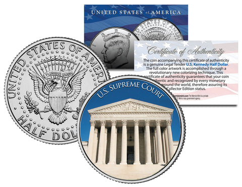 MICHELANGELO - The Creation of Adam - SISTINE CHAPEL - Colorized JFK Half Dollar U.S. Coin