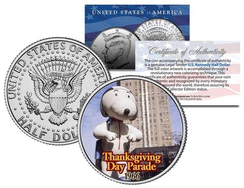 MICKEY MOUSE BALLOON 1934 Macy's THANKSGIVING DAY PARADE - Colorized 2014 JFK Kennedy Half Dollar U.S. Coin