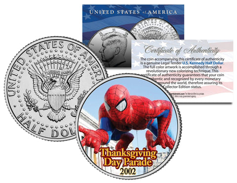 UNCLE SAM BALLOON 1938 Macy's THANKSGIVING DAY PARADE - Colorized 2014 JFK Kennedy Half Dollar U.S. Coin