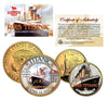TITANIC - 100th Anniversary - New York Quarter & JFK Half Dollar U.S. 2-Coin Set 24K Gold Plated