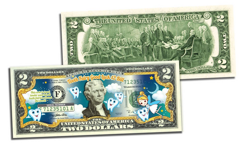 1886 Martha Washington One-Dollar Silver Certificate designed on modern $1 bill