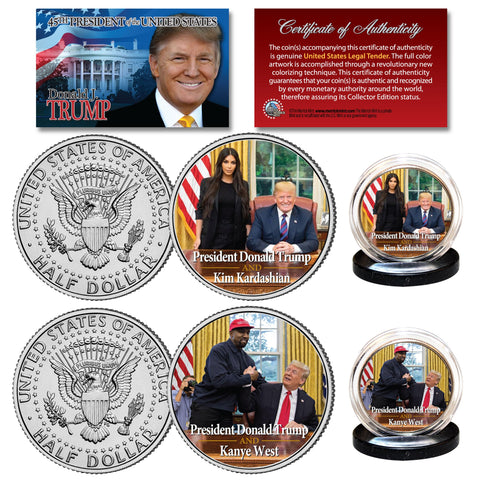 DONALD & MELANIA TRUMP Offical White House Christmas Photo JFK Half Dollar U.S. Coin
