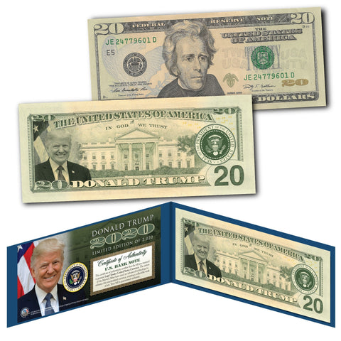 DONALD TRUMP / MIKE PENCE (President & Vice President)  *OFFICIAL PORTRAITS * Genuine Legal Tender U.S. $2 Bill