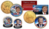 DONALD TRUMP 45th President Official Legal Tender Washington DC Quarter & JFK Half Dollar 2-Coin Set 24K Gold Plated