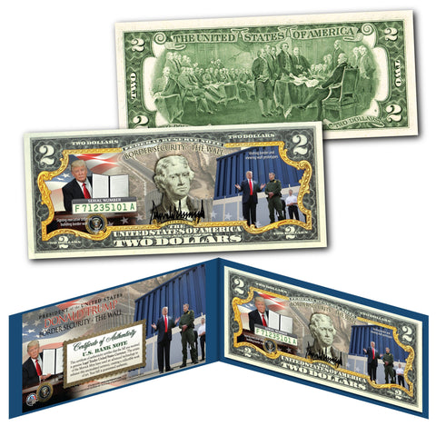 DONALD TRUMP / MIKE PENCE (President & Vice President)  *OFFICIAL PORTRAITS * Genuine Legal Tender U.S. $2 Bill