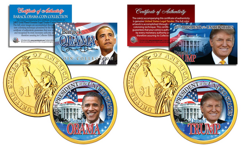 2015 Presidential $1 Dollar U.S. 24K GOLD PLATED - Complete 4-Coin Set - with Capsules