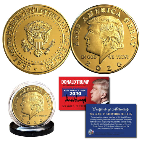 DONALD TRUMP 45th President 23K GOLD Sculpted Card SIGNATURE KAG 2020 Edition - GRADED GEM MINT 10 (Lot of 10)