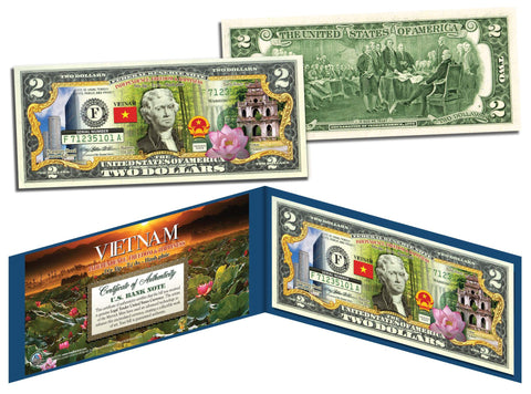 VIETNAM - HA LONG BAY - Colorized $2 Bill - Genuine Legal Tender U.S. Two Dollar