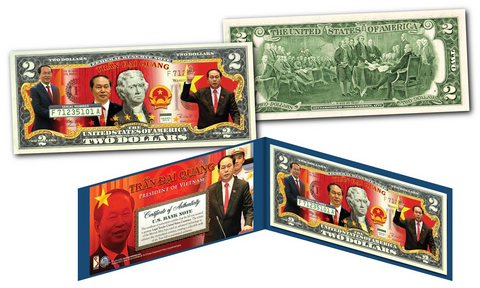 VIETNAM - Independence Freedom & Happiness - Colorized $2 Bill U.S. Legal Tender Currency