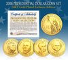 2008 Presidential $1 Dollar U.S. 24K GOLD PLATED - Complete 4-Coin Set - with Capsules