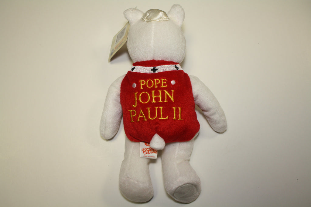 POPE JOHN PAUL II CANONIZATION Plush White Bear & Colorized NY Quarter U.S. Coin