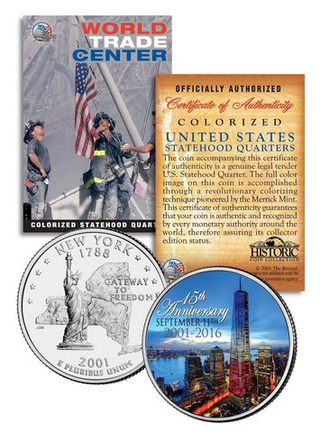 * COMPLETE SET * WTC World Trade Center Anniversary 9/11 US MINT NEW YORK STATE Quarter 18-Coin Set with BOX