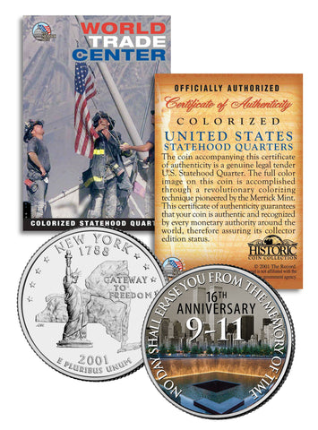 WORLD TRADE CENTER * 18th Anniversary * 9/11 New York Statehood Quarter U.S. Coin WTC Last Column Standing