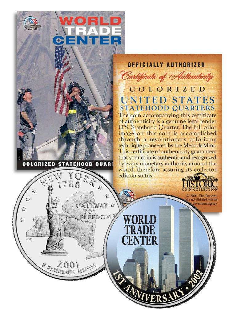WORLD TRADE CENTER - 1st Anniversary - 9/11 New York State Quarter U.S. Coin WTC