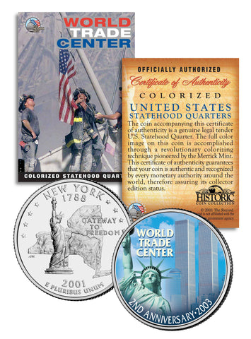 WORLD TRADE CENTER - 5th Anniversary - 9/11 New York State Quarter U.S. Coin WTC