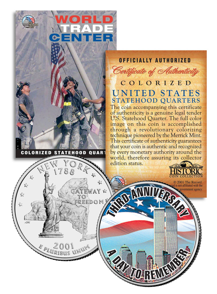 WORLD TRADE CENTER - 3rd Anniversary - 9/11 New York State Quarter U.S. Coin WTC
