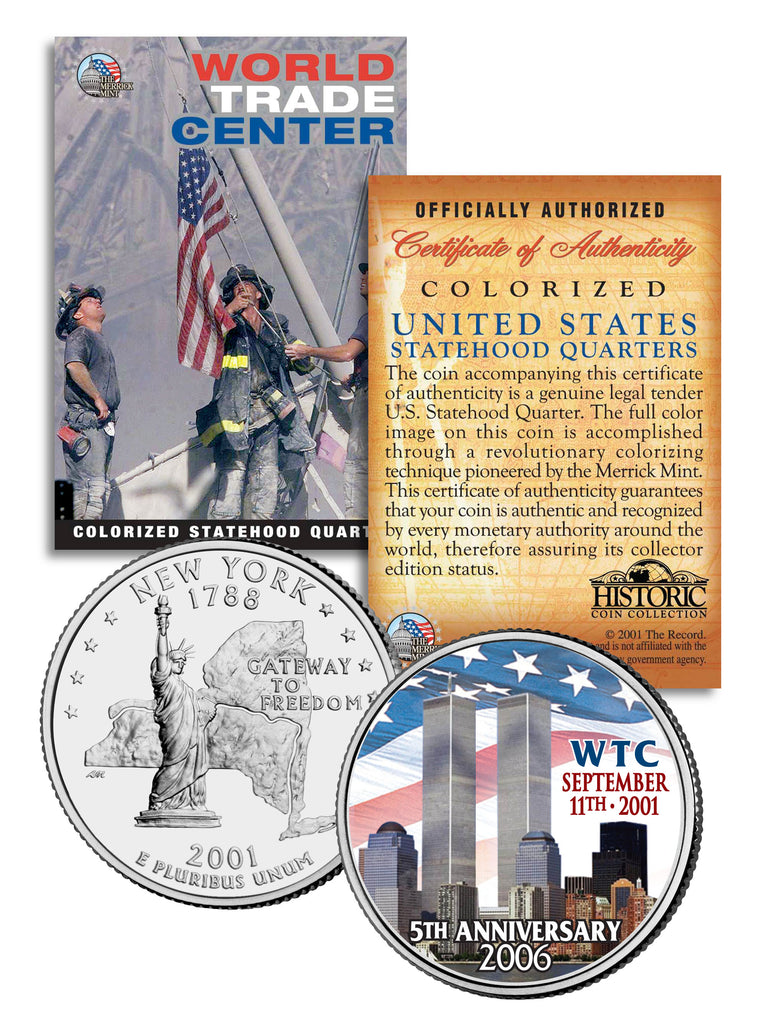 WORLD TRADE CENTER - 5th Anniversary - 9/11 New York State Quarter U.S. Coin WTC