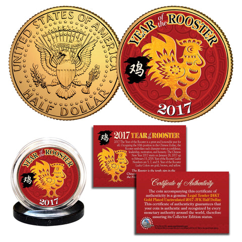 2020 Chinese New Year * YEAR OF THE RAT * 24K Gold Plated JFK Kennedy Half Dollar U.S. Coin