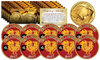 2017 Chinese New Year * YEAR OF THE ROOSTER * 24 Karat Gold Plated $50 American Gold Buffalo Indian Tribute Coin (LOT OF 10)