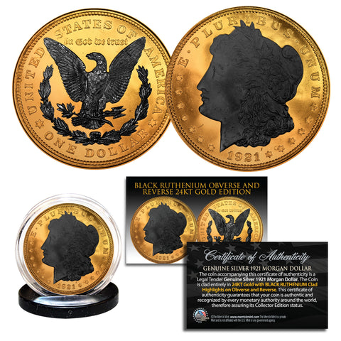 1930's BLACK RUTHENIUM Original Indian Head Buffalo Nickel *FULL DATES* 24KT Gold Clad Obverse & Reverse in Slabbed Graded Holder