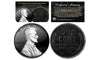BLACK RUTHENIUM 1943 Genuine Steel Wartime Wheat Penny U.S. Coin with SILVER Clad Lincoln Portrait