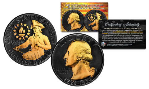 Black RUTHENIUM 1 Oz .999 Fine Silver 2020 American Eagle U.S. Coin with 2-Sided 24K Gold clad and Deluxe Felt Display Box