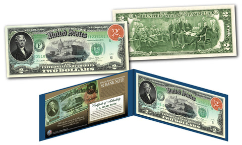 1882 Series Andrew Jackson $10,000 Gold Certificate designed on a New Modern Genuine U.S. $2 Bill