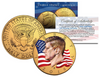 Colorized - FLOWING FLAG - 2016 JFK Kennedy Half Dollar US Coin (D Mint) - 24K Gold Plated