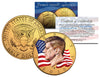 Colorized FLOWING FLAG 2018-D JFK Kennedy Half Dollar US Coin 24K Gold Plated