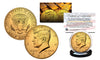 24K GOLD PLATED 2018 JFK Kennedy Half Dollar U.S. Coin with Capsule and COA