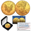 2019 Genuine 1 oz .999 Fine Silver American Eagle U.S. Coin * Full 24KT Gold Plated * with Deluxe Felt Display Box