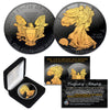 Black RUTHENIUM 1 Oz .999 Fine Silver 2020 American Eagle U.S. Coin with 2-Sided 24K Gold clad and Deluxe Felt Display Box