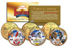 GOLDEN BASEBALL LEGENDS - Record Breakers - State Quarters US 3-Coin Set 24K Gold Plated