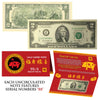 2019 CNY Chinese YEAR of the PIG Lucky Money S/N 88 U.S. $2 Bill w/ Red Folder