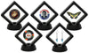 3D Floating 2-Sided View-Thru Coin Display Frame Holder Box Case with Stand ( For Challenge Coins / Coins / Medallions / Jewelry / Stamps) - Black 2x2 Case - Set of 3