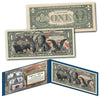 Americana Images of Historical U.S. Currency  Genuine Legal Tender $1 Bill - Black Eagle / Buffalo Bison / Indian Chief