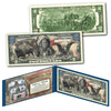 Americana Images of Historical U.S. Currency Genuine Legal Tender $2 Bill - Black Eagle / Buffalo Bison / Indian Chief