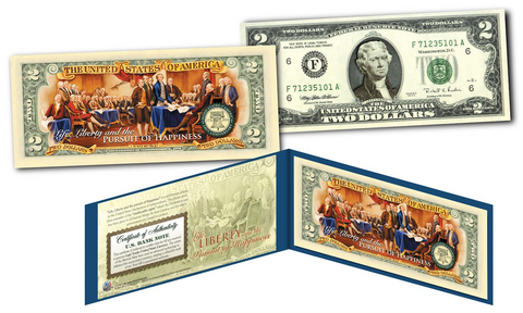 1882 Series Andrew Jackson $10,000 Gold Certificate designed on a New Modern Genuine U.S. $2 Bill