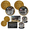 Apollo 11 1st Man on Moon 50th Anniversary John F. Kennedy Centennial 24K Gold Plated 2-Coin Set