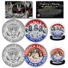 APOLLO 11 50th Anniversary Man on Moon Space JFK Kennedy Half Dollar Genuine U.S. 2-Coin Set - 1969 Original Button Artwork - Armstrong - Collins - Aldrin