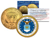 United States AIR FORCE Emblem 24K Gold Plated JFK Kennedy Half Dollar Coin MILITARY